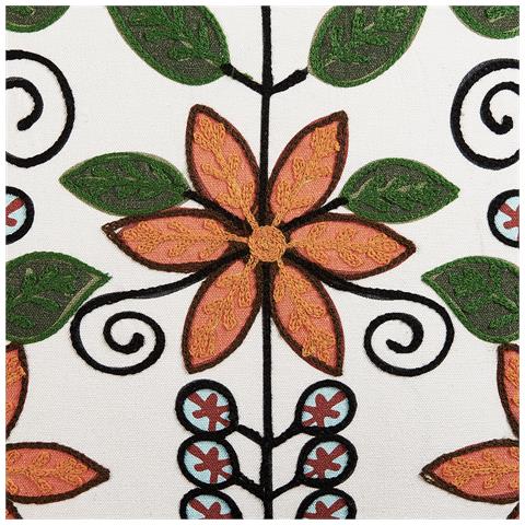 Cuscino Decorativo Vellore Bouclé 50 X 50 Cm Floreale Ricamato Bianco - Foto 6