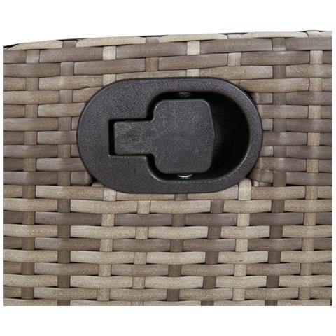 Set da Pranzo da Giardino 9 pz con Cuscini in Polyrattan Grigio - Foto 10