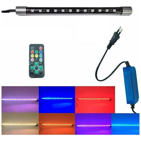 Lampada Acquario Immersione Decorativa T4 Led Rgb Telecomando 25cm 1.5w Ventose - Foto 1