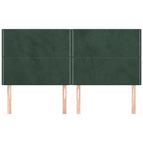 Testiera 4 Pz Verde Scuro 90x5x78/88 Cm In Velluto - Foto 3