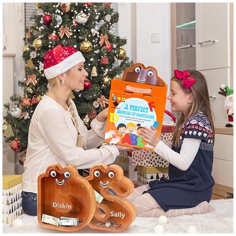 Salvadanaio A Forma Di Lettera S In Legno 21,8 X 4 X 23 Cm - Foto 4