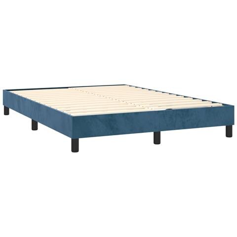 Letto a Molle con Materasso e LED Blu Scuro 140x190 cm - Foto 2