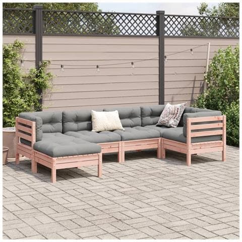 Set Divani Giardino 6 Pz Cuscini Legno Massello Abete Douglas - Foto 3