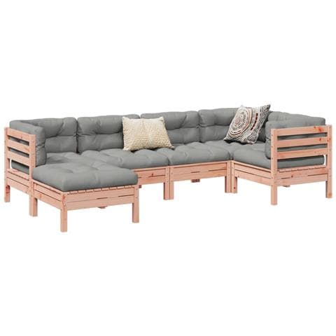 Set Divani Giardino 6 Pz Cuscini Legno Massello Abete Douglas - Foto 1