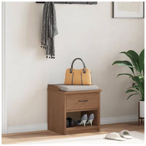 Panca Da Corridoio Sandnes 45x40x50 Cm Legno Massello Di Pino - Foto 3