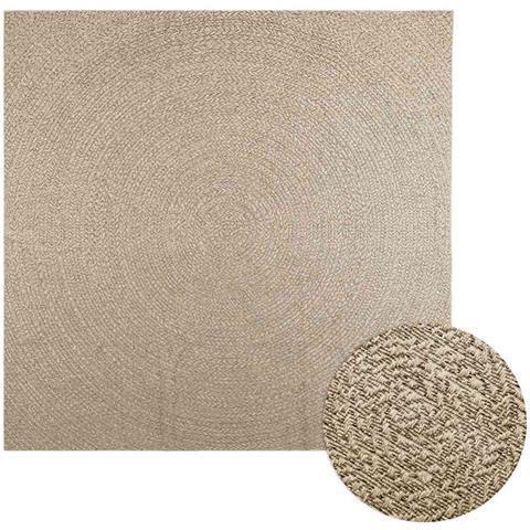 Tappeto Zizur Beige 240x240 Cm Aspetto Iuta Interni Ed Esterni - Foto 1