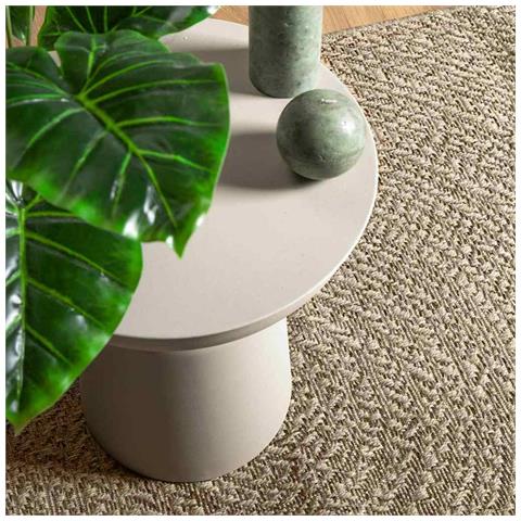 Tappeto Zizur Beige 240x240 Cm Aspetto Iuta Interni Ed Esterni - Foto 3