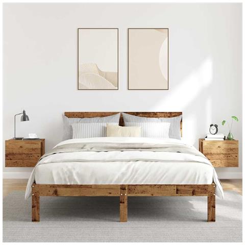 Comodini A Muro 2 Pz Legno Antico 40x32x30 Cm - Foto 3