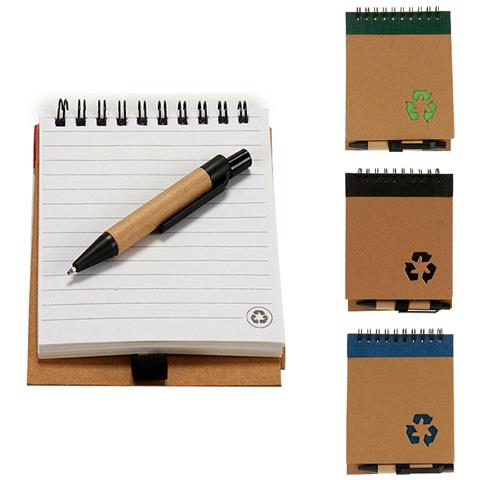 Pacl 4 Quaderno In Cartone Riciclato + Penna 10x13 Cm. Misto 4 Design. - Foto 2