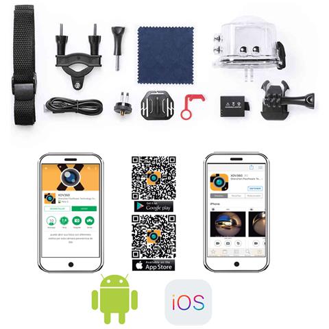 Action Camera 360° Logans. Video 2,5k, 16 Megapixel, Slow Motion, Sensore Sony. - Foto 5