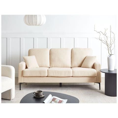 Divano 3 Posti Gavle Bouclé Beige - Foto 1