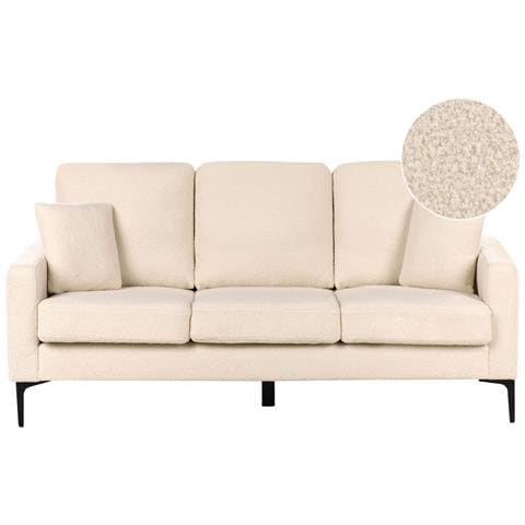 Divano 3 Posti Gavle Bouclé Beige - Foto 2
