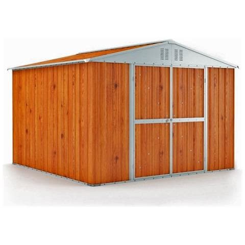 Deposito Attrezzi Box Acciaio Capanno Lamiera Zincata 327x269cm X H 215cm - 132 Kg - 8,80mq Legno - Foto 1