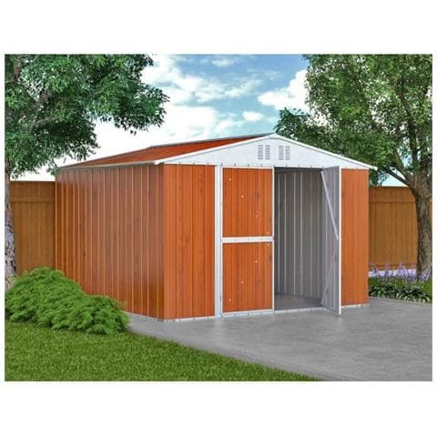 Deposito Attrezzi Box Acciaio Capanno Lamiera Zincata 327x269cm X H 215cm - 132 Kg - 8,80mq Legno - Foto 5