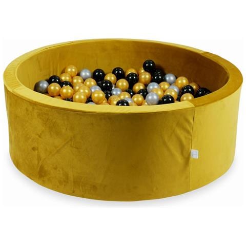 Ballenbak Met Ballen 500st 110x40 Fluweel Goud (zilver, Goud, Zwart) - Foto 1