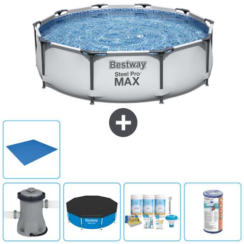 Piscina Fuori Terra - In Giro - 305x76 Cm - Grigio - Include Accessori Coordinati Cb11 - Foto 1