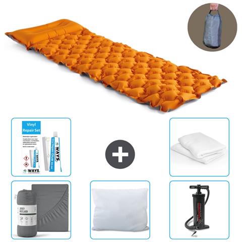 Set Materassino Gonfiabile - 191x71x11 Cm - Oranje - Include Accessori Coordinati Cb9 - Foto 1