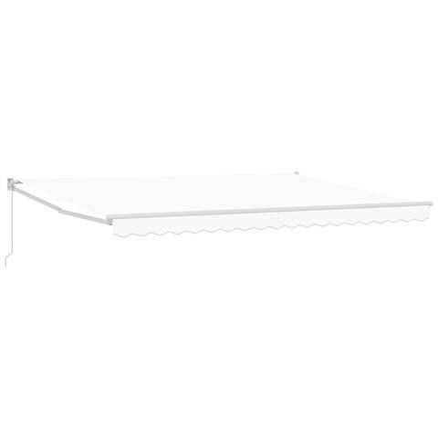 Tenda Retrattile Manuale Bianco 450x300 cm, Tessuto di ricambio per tenda  per telaio 4,5x3 m Bianco - Foto 1