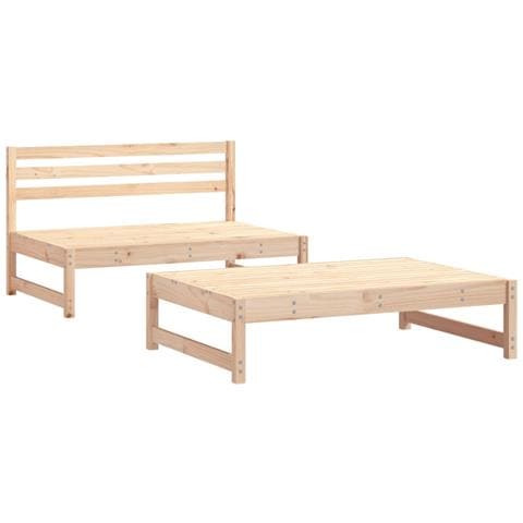 Set Salotto da Giardino 2 pz in Legno Massello di Pino - Foto 1