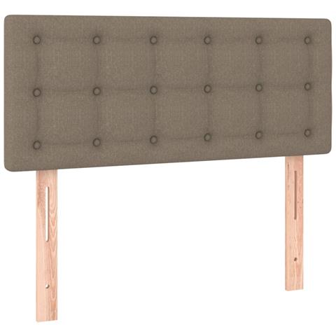 Letto a Molle con Materasso e LED Tortora 120x190 cm in Tessuto - Foto 9