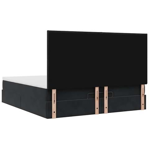 Struttura Letto Pouf con Materassi Nero 200x200 cm Velluto - Foto 9
