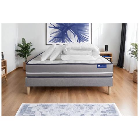 Pacchetto Letto Completo - Materasso 160x200cm + Box Spring Con Doghe (kit) + 2 Cuscini + Piumino - Actilatex Pur - Foto 1