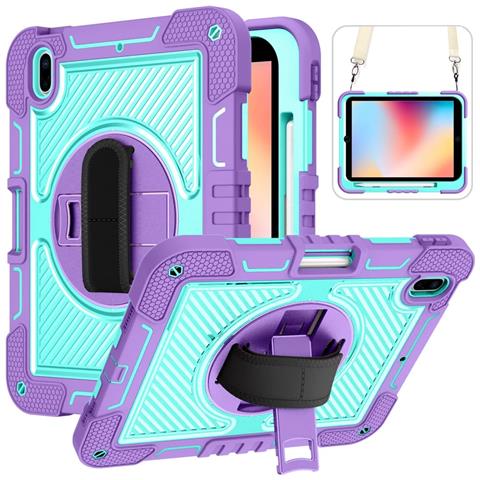 Custodia Per Ipad Mini 6 8.3"" Con Supporto E Tracolla Viola - Foto 1