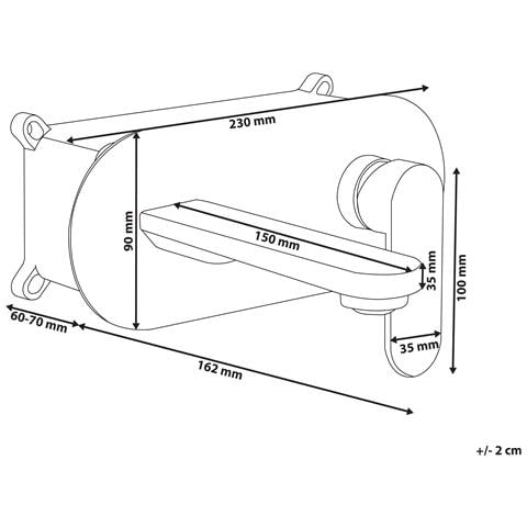 Rubinetto Miscelatore Da Parete Per Lavabo Chapala Ottone Nero - Foto 7