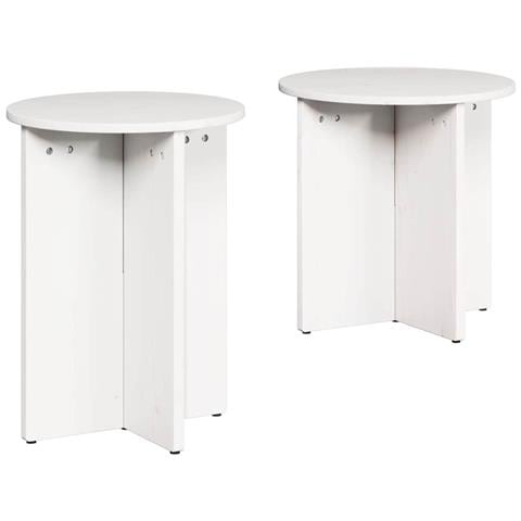 Tavolino da salotto 2 pcs Bianco 41.5 x 41.5 x 41 cm - Foto 1