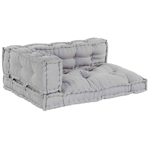 Cuscino per Divano Pallet 3 pcs Grigio Tessuto - Foto 1