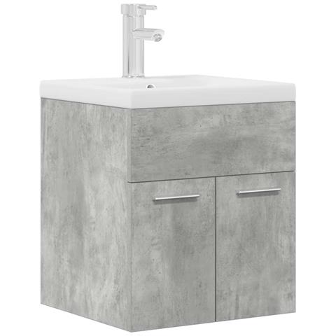 Mobile da Bagno con Lavabo Integrato e Rubinetto Grigio Cemento - Foto 1