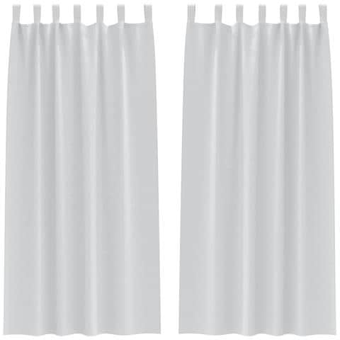 Tende con tende 2 pcs Grigio Chiaro 225x140cm Poliestere - Foto 1