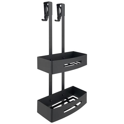 Portaoggetti Appendibile 2 Ripiani In Acciaio Inox Aisi 304 Serie Poseidon - Nero Matt - Foto 1