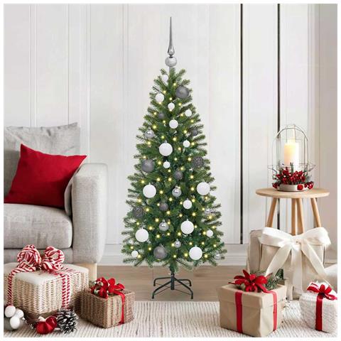 Albero di Natale artificiale con 150 LED Verde 120 cm PE e PVC - Foto 2