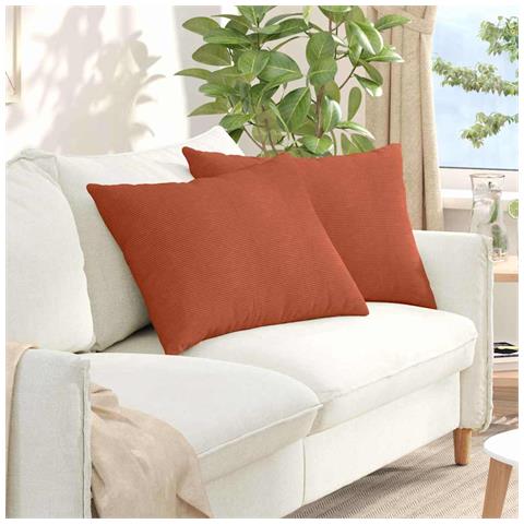 Cuscini da Divano 2 pcs Rosso Arancio 70 x 50 cm - Foto 2
