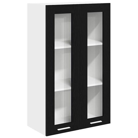 Armadio pensile con porta Riga Rovere Nero 60 x 31 x 100 cm - Foto 1