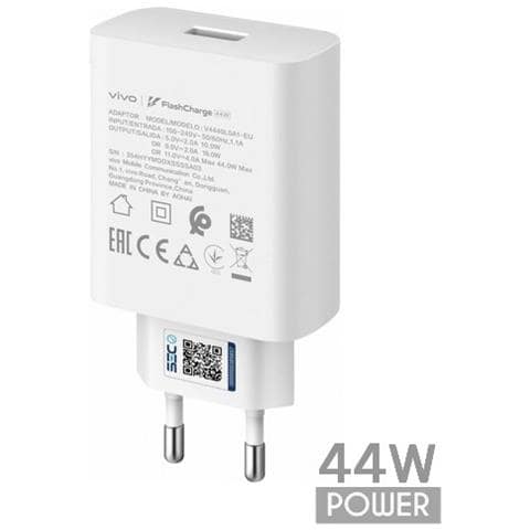 Caricabatterie Originale Flashcharge Usb V4440l0a1-eu 44w White Bulk Per Smartphone - Foto 2