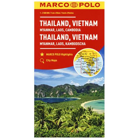 Thailandia, Vietnam. Myanmar, Laos, Cambogia 1:2.500.000. Ediz. multilingue - Foto 1
