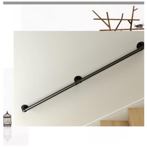 Ringhiera Antiscivolo Per Scale - Corrimano In Acciaio Zincato Per Scale Interne, Diametro Del Tubo 3,2 Cm 30 Cm - Foto 2
