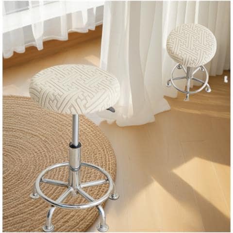 Set Da 2 Coprisedili Per Sgabelli Girevoli In Maglia: Protezione Seduta Moderna E Confortevole Gray - Foto 2