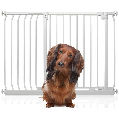 Bettacare Cancelletto Per Cani Elite Con Montaggio A Pressione, 107cm - 116cm, Bianco Opaco - Foto 1