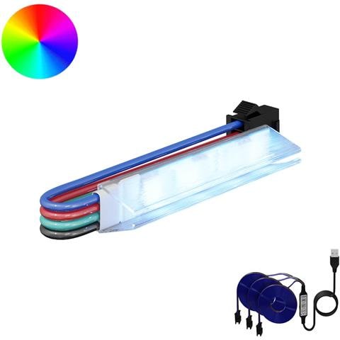 Striscia LED 2 pcs Nero e Multicolore 1745 mm Rame e plastica - Foto 1