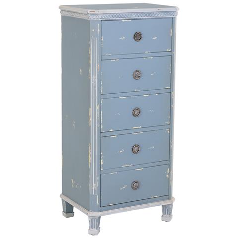 Cassettiera In Legno Blu Con 5 Cassetti 50x35x110h Cm - Foto 1