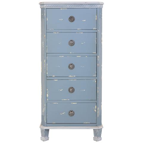 Cassettiera In Legno Blu Con 5 Cassetti 50x35x110h Cm - Foto 2