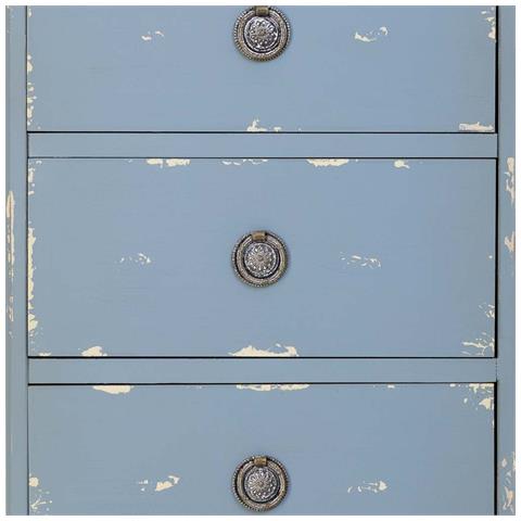 Cassettiera In Legno Blu Con 5 Cassetti 50x35x110h Cm - Foto 7
