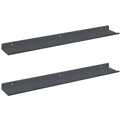 Scaffale da parete 2 pcs Antracite 60 x 9 x 2,5 cm - Foto 1