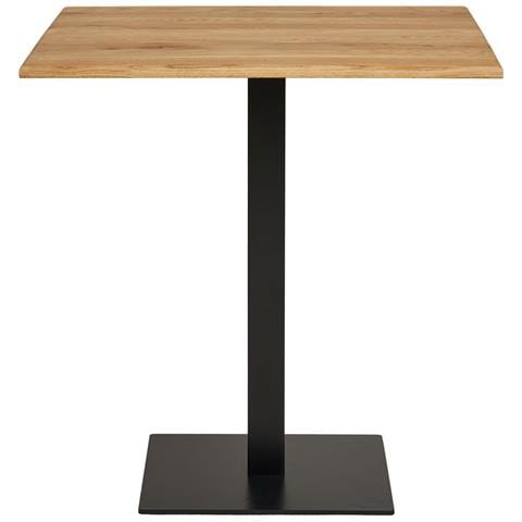 Tavolo Bistrot Lignano In Rovere Naturale Con Base In Metallo Nero 70x70x75 Cm - Foto 1