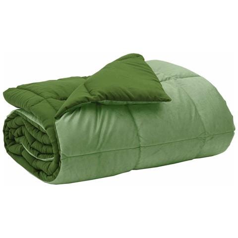 Duvet Invernale Trapuntato Verde 140 x 220 cm Microfibra - Foto 1
