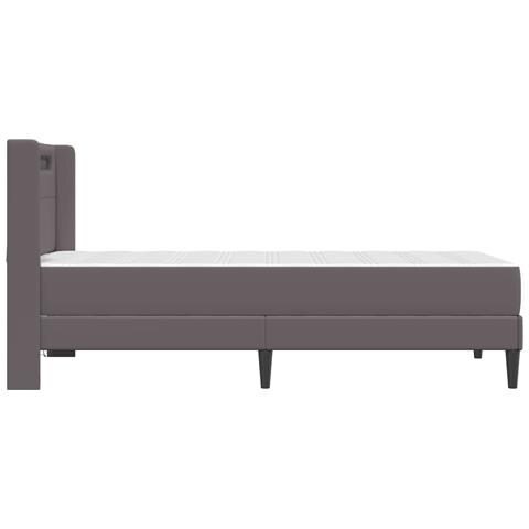 Struttura letto con materasso Grigio 100 x 200 cm Similpelle - Foto 9