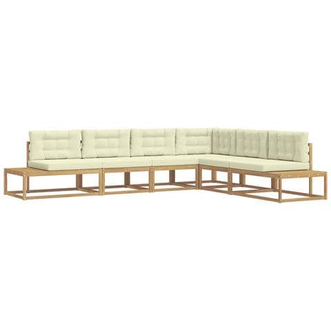 Set di divani da esterno Bianco 357 x 198,5 x 73 cm Poliestere - Foto 1